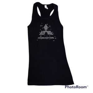 Mitsubishi DSM Womens Tank Top Diamond Girl Size Small Black Evo Eclipse